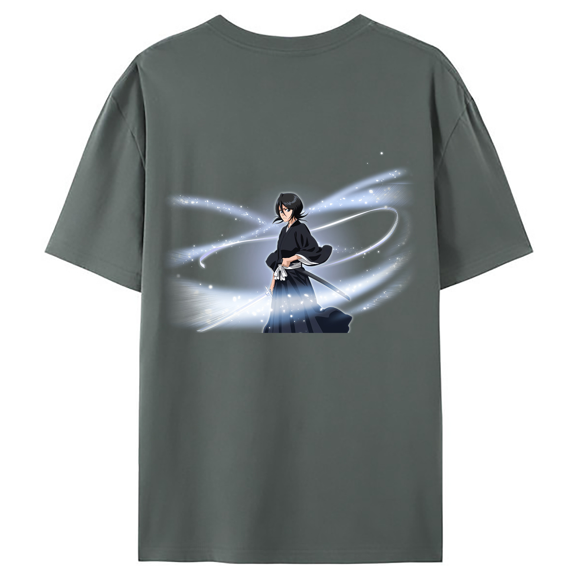 （画像用） ブリーチ 朽木ルキア BLEACH Kuchiki Rukia 綿100％ メンズ半袖Tシャツ（バックプリント） 通気性